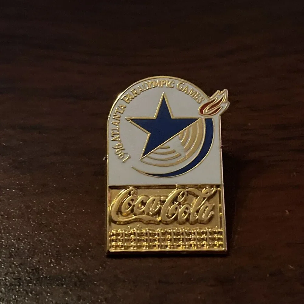 1996 Coca-Cola Coke Paralympic Games Atlanta Lapel Hat‎ Pin